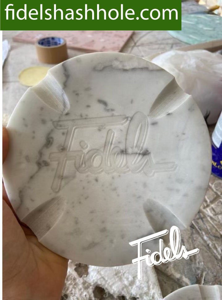 fidels white marble ashtray